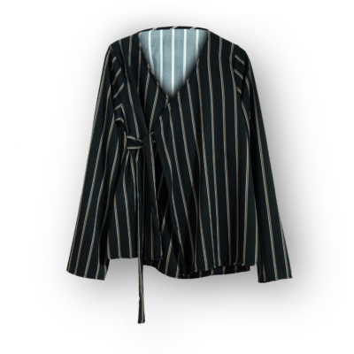 Ensemble portefeuille rayé