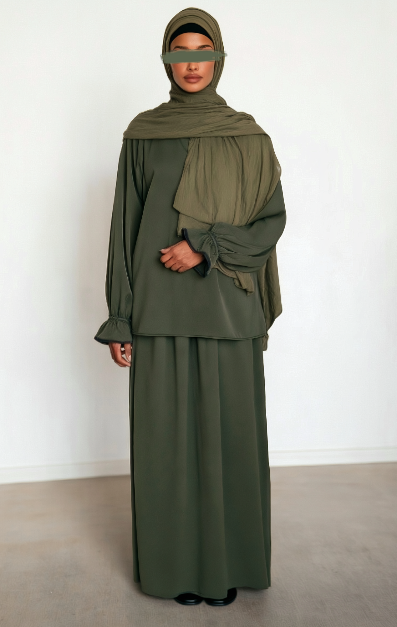 Ensemble à jupe vert kaki – Image 3