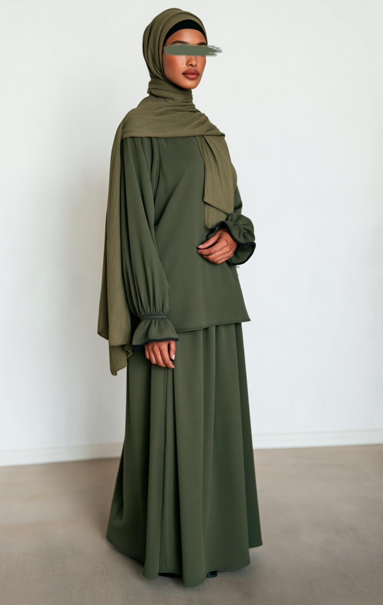 Ensemble à jupe vert kaki – Image 2